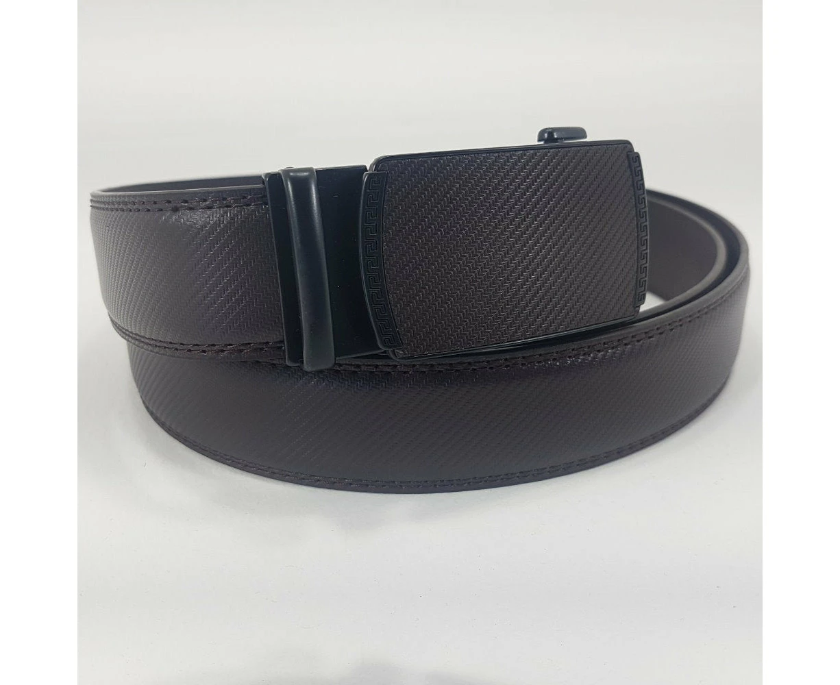 OSKA Men’s Belt Genuine Leather Automatic Buckle Brown and Black