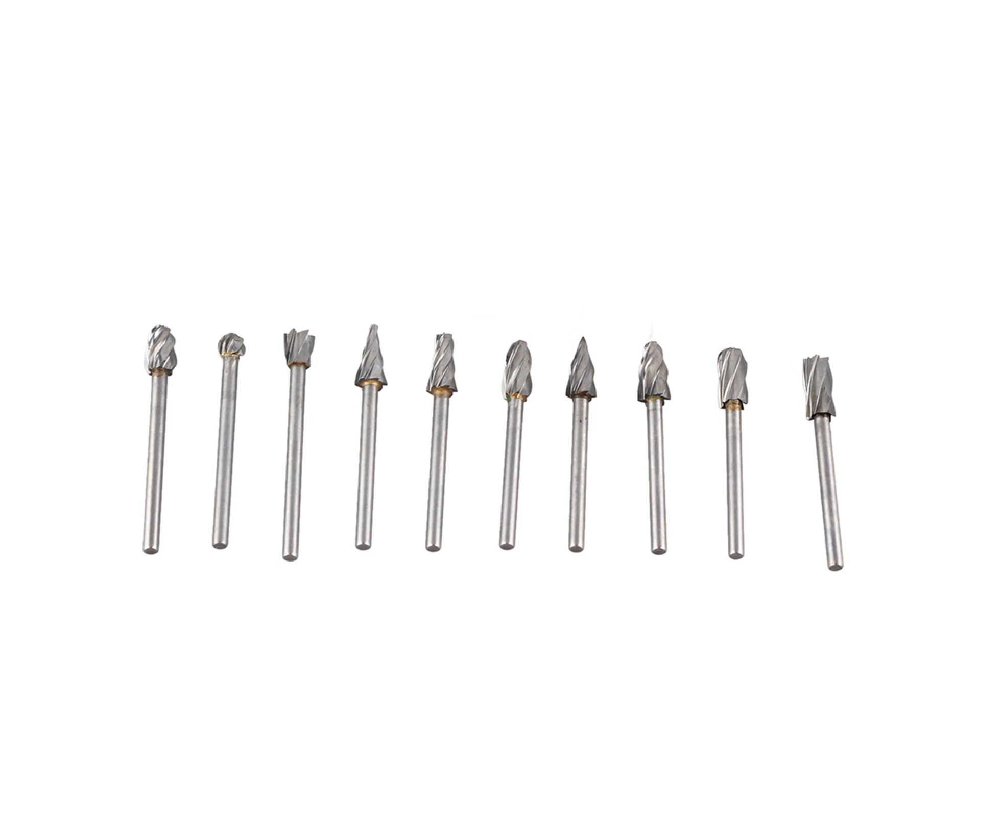 10Pcs Carbide Burr Set Alloy Tungsten Steel High Hardness Wide Application for Dremel Wood Carving Bits for Woodworking