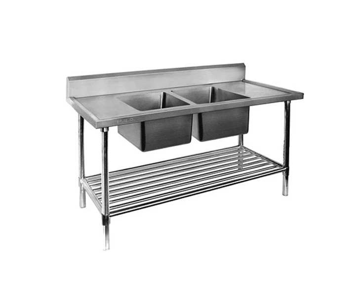 DSB6-1800C/A Double Centre Sink Bench with Pot Undershelf