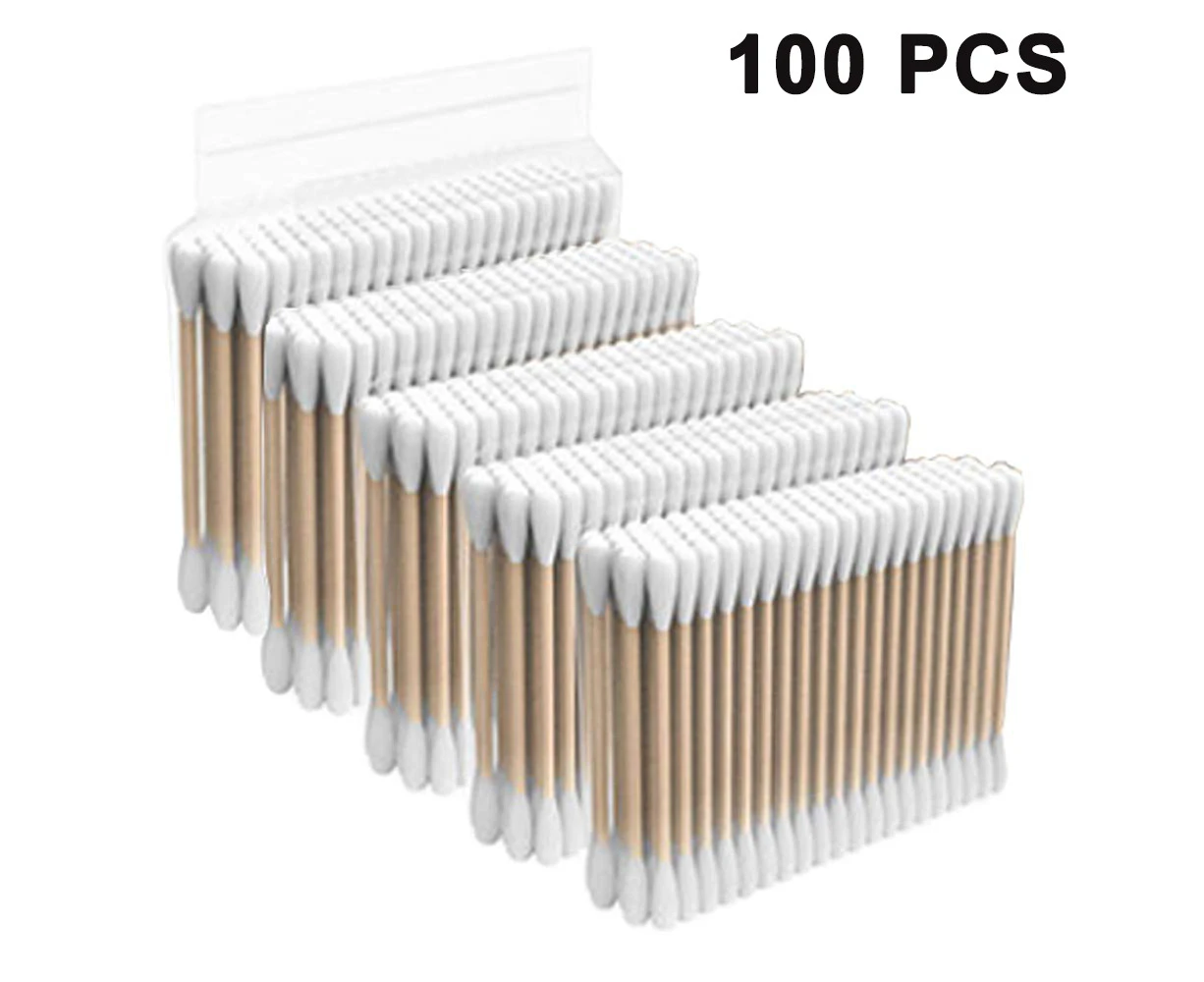 Cotton buds with two heads Cotton buds wooden stick Sustainable cotton buds made of bamboo Cotton buds wood ,Disposable double-headed b,500pcs