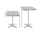 Bar Table Outdoor Furniture Adjustable Aluminium Pub Cafe Indoor Square