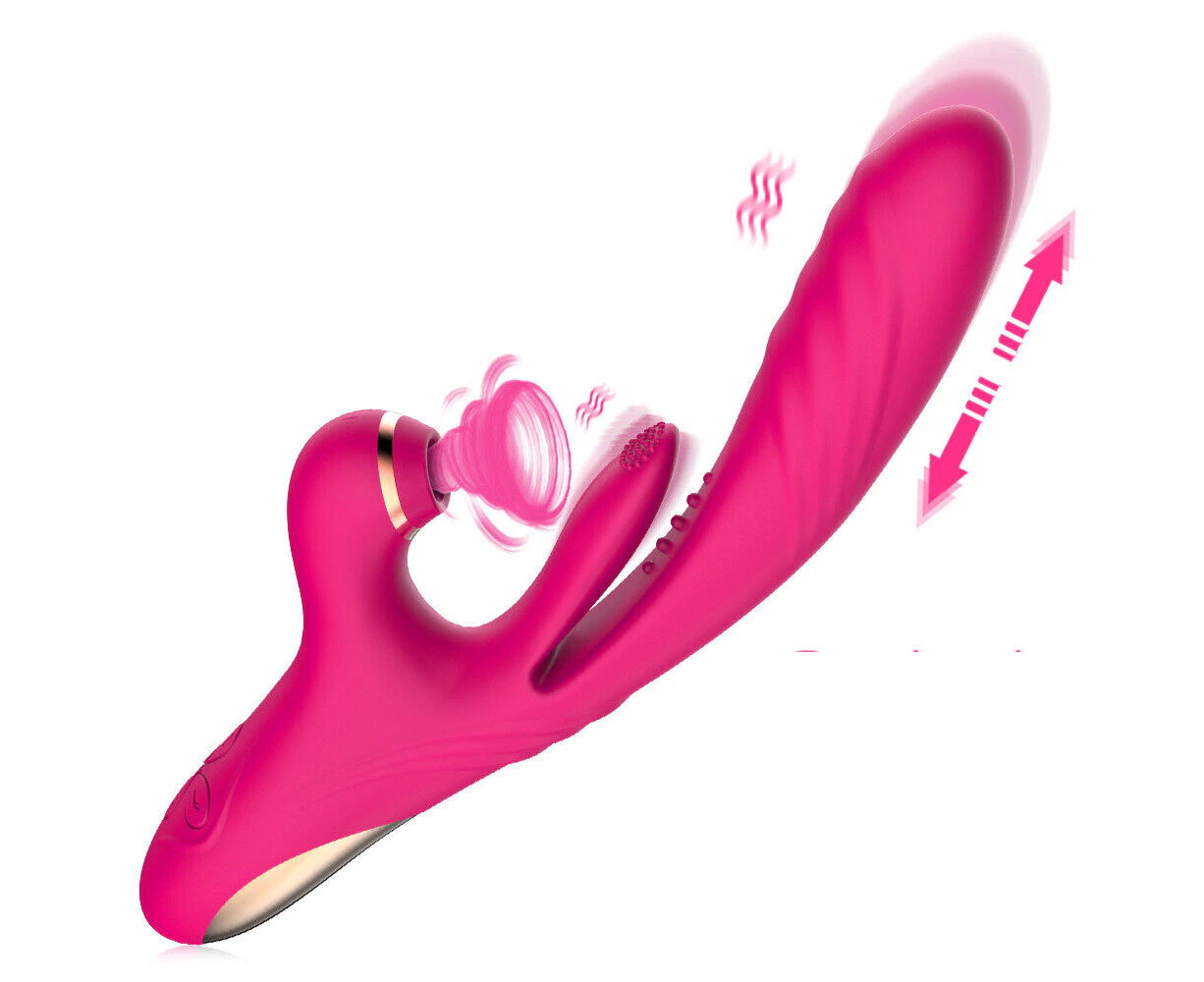 Miraco Patting Rabbit Vibrator G-spot Massager Clitoris Sucking Dildo Pink