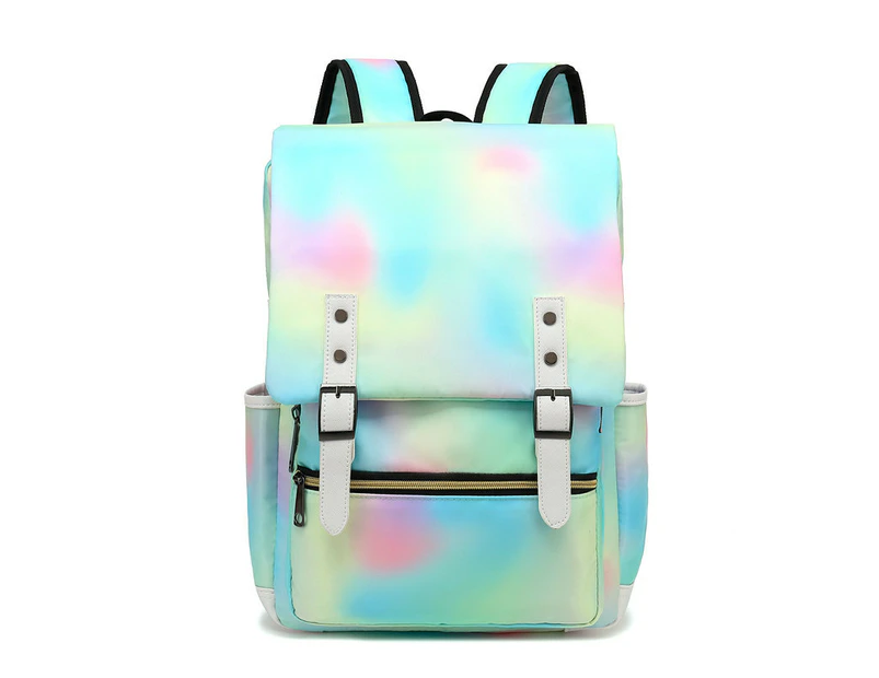 Travel Bag Laptop Backpack College Student Bag Daily Large Capacity Female Backpack-White