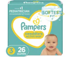 Pampers Swaddlers Disposable Baby Diapers Jumbo Pack Diapers Size 3 pack of 26 count