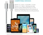 Silver-Lightning Cable, iPhone Charger Cable , Nylon Braided USB Fast Charging Cord Compatible
