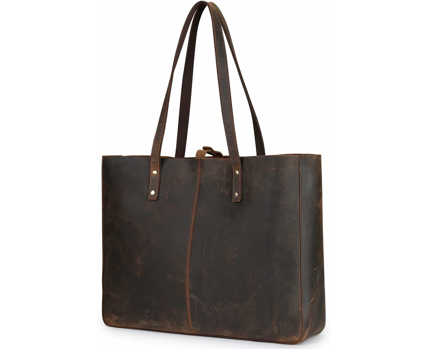 Women's Leather Shoulder Tote Bag, Large Work Purse