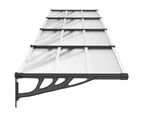 vidaXL Door Canopy Black and Transparent 396x90 cm Polycarbonate