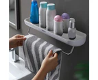 Bathroom Shelves Organizer Wall Mount Home Kitchen Bathroom Storage Rack Punch Free-Towel Rail