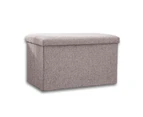 Linen Folding Ottoman Storage Stool (dark Grey)