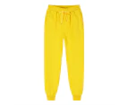 Workout Athletic Pants Elastic-Waist Drawstring Pants for Sport Exercise Travel|Quick-Dry|Stretchy - Yellow