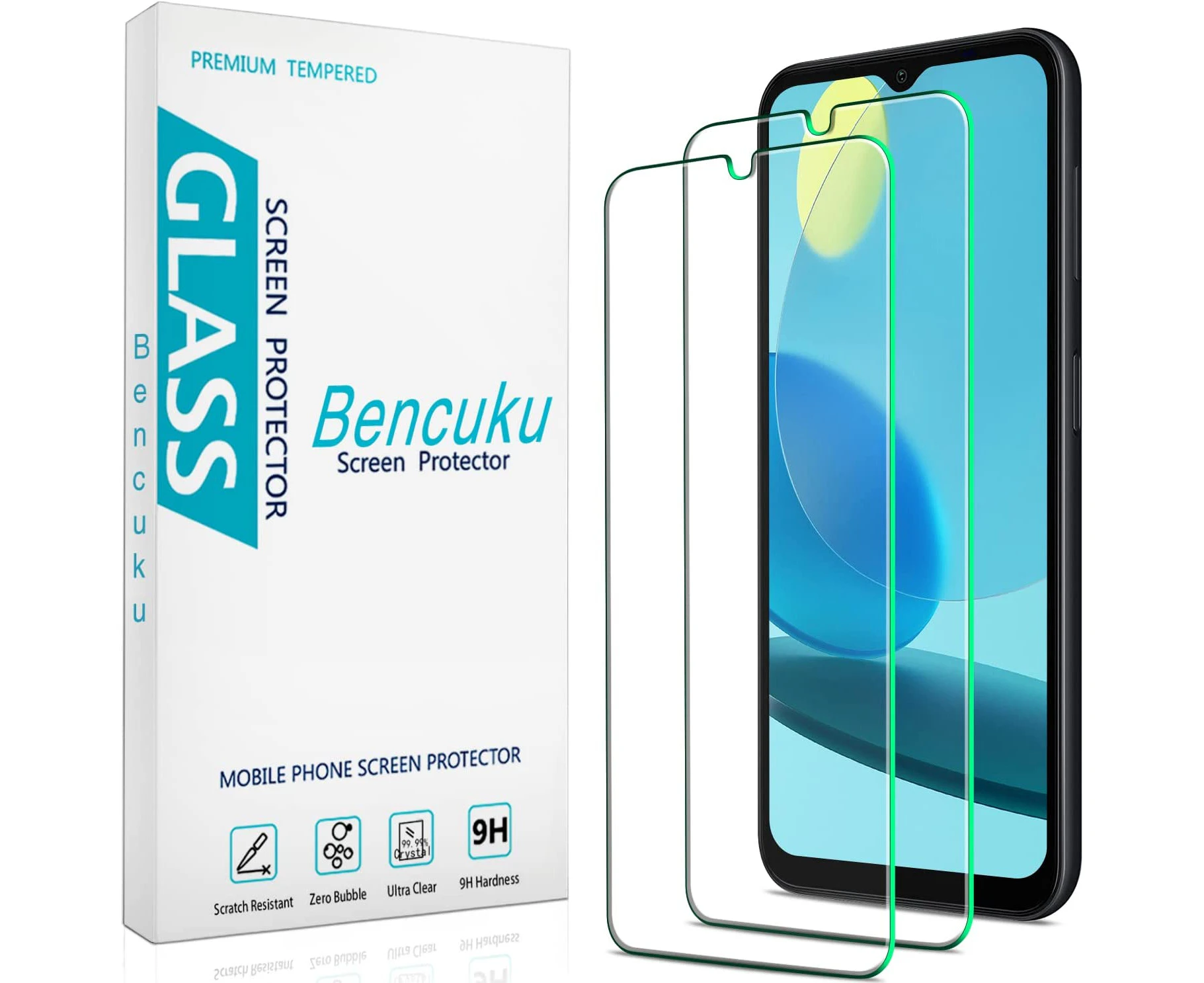 2 Pack 9H Tempered Glass Screen Protector For Samsung Galaxy A54 5G