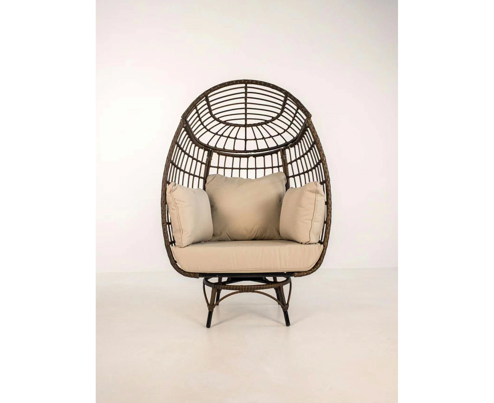 （Brown）Outdoor Egg Chair With Legs Large Pod Chair with Cushion