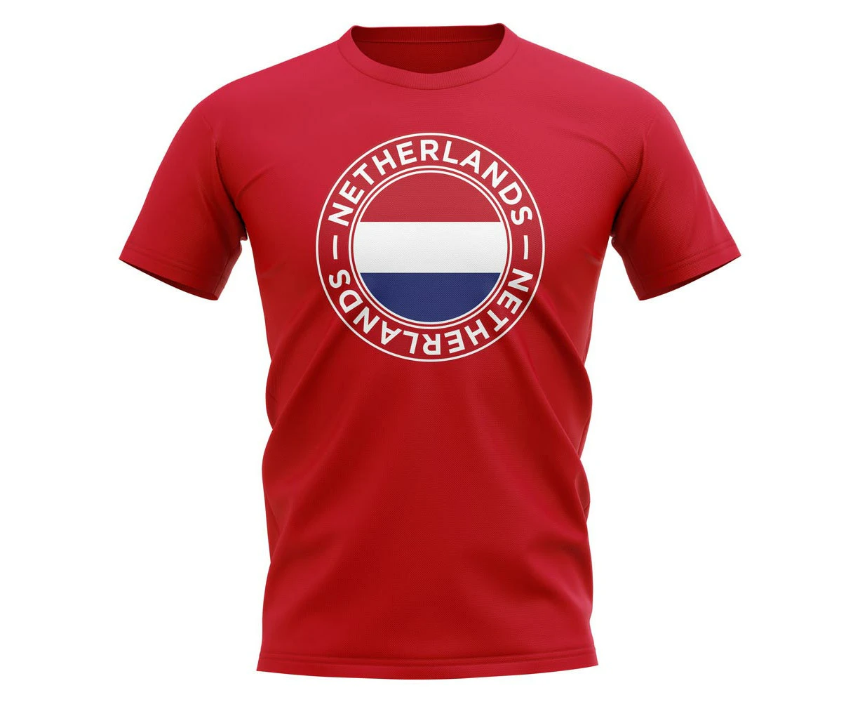 Netherlands Football Badge T-Shirt (Red)