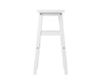 Set of 2 Beech Wood Bar Stools - White