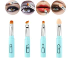 Makeup Brushes 4 In 1 Retractable Travel Portable Make Up Brushes-lip Brush Eyeshadow Sponge Eyeshadow Eyebrow Brush Combination Design Cosmetic Make-