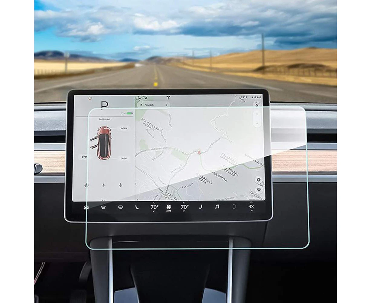 Glass Screen Protector designed for Tesla Model 3 & Model Y Dashboard Touchscreen Anti-Glare 9H Protection