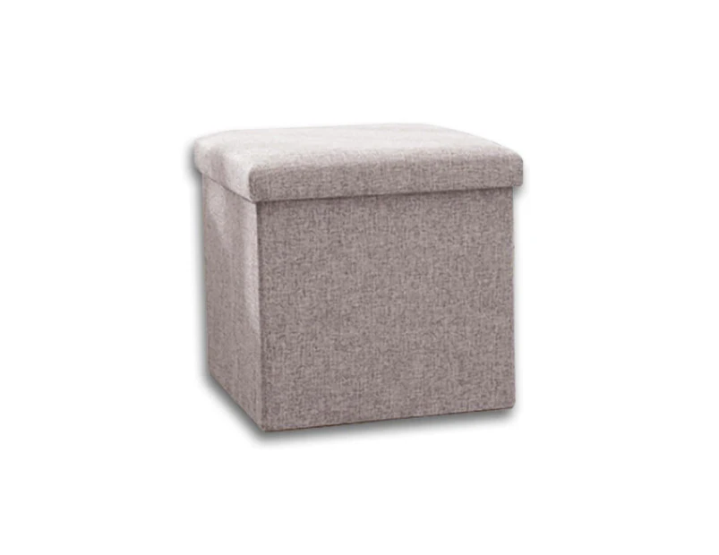 Linen Folding Ottoman Storage Stool (dark Grey)