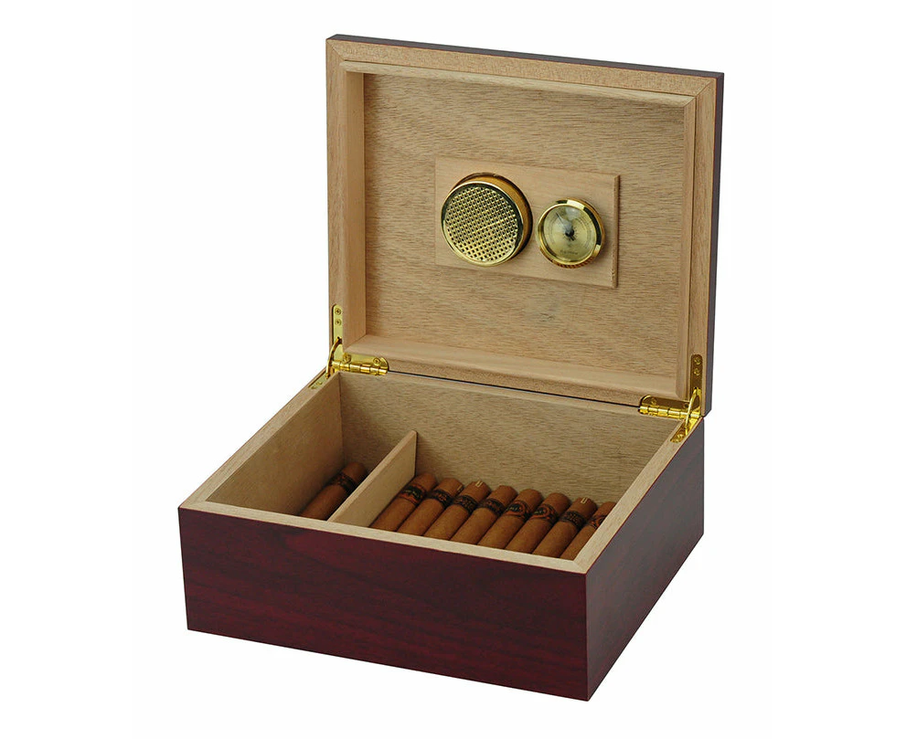 Elegant 25+ CT Count Cigar Humidor Humidifier Wooden Case Box Hygrometer one1.