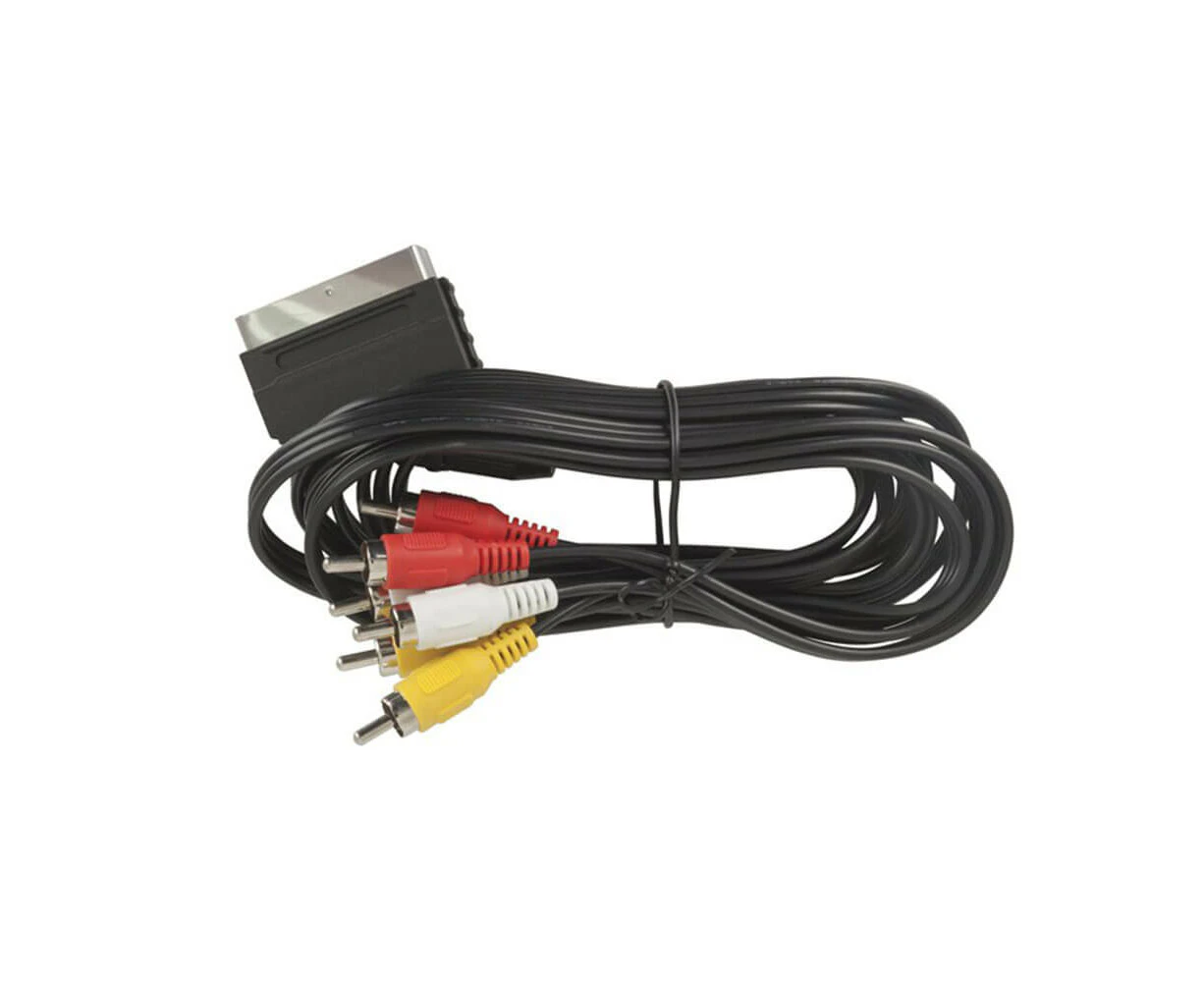 Jaycar Scart Plug to 6 RCA Plugs Audio Visual Cable (1.5m)