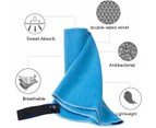 Microfiber Gym Towels Sports Fitness Workout Sweat Towel Super Soft and Absorbent -OPP Bag - Treasure Blue