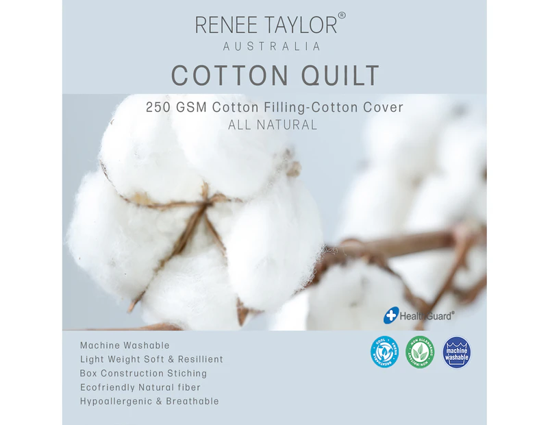Renee Taylor Premium Light Weight All Cotton Quilt By Cloudlinen - White