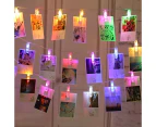 LED Hanging Picture Photo Peg Clip Fairy String Lights Party Decoration-Colourful