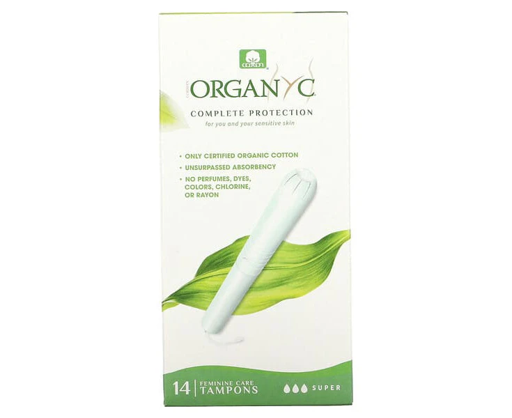 Organic Tampons, Super, 14 Tampons