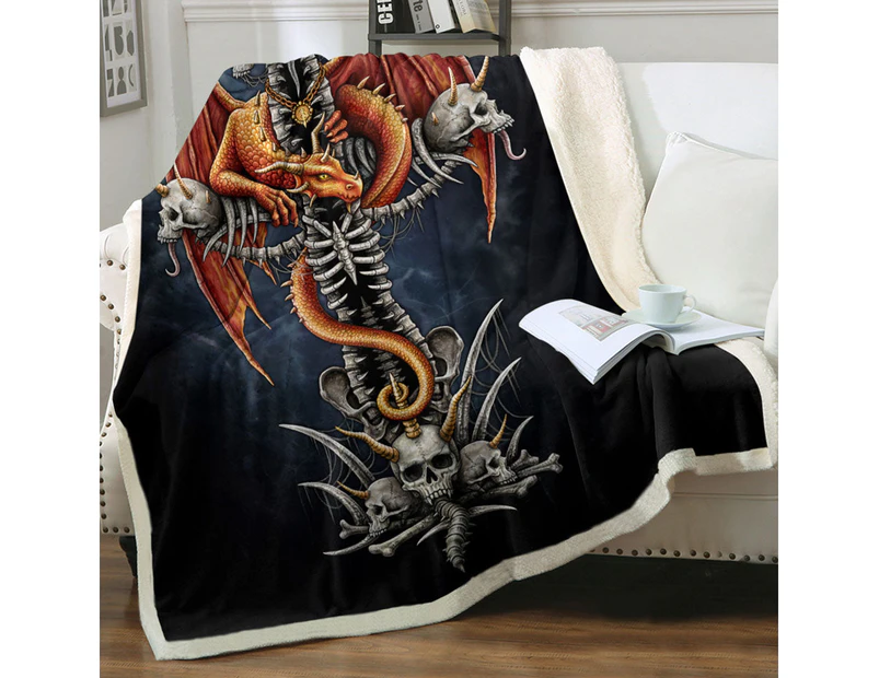 Throws Couples Size: 200cm x 200cm Cool Scary Fantasy Skulls Dragons Cross