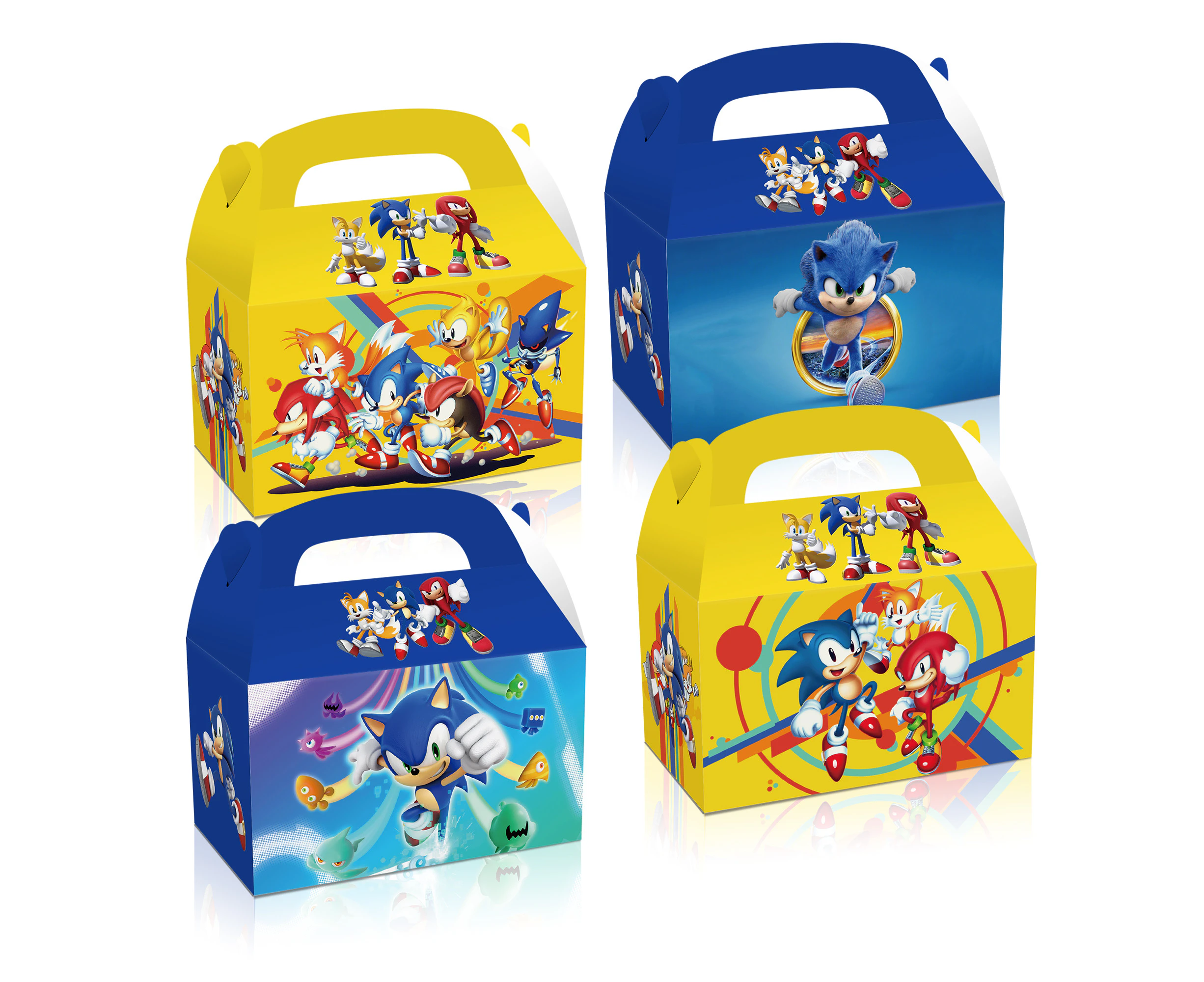 12PC Sonic the Hedgehog Lolly Loot Box Bag Candy Favour Box Party Supplies Decorations