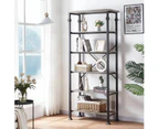 6-Tier Rustic Industrial Bookshelf Bookcase