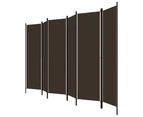 6 Panel Room Divider Privacy Screen Folding Partition Foldable Panels Brown 3m x 1.8m