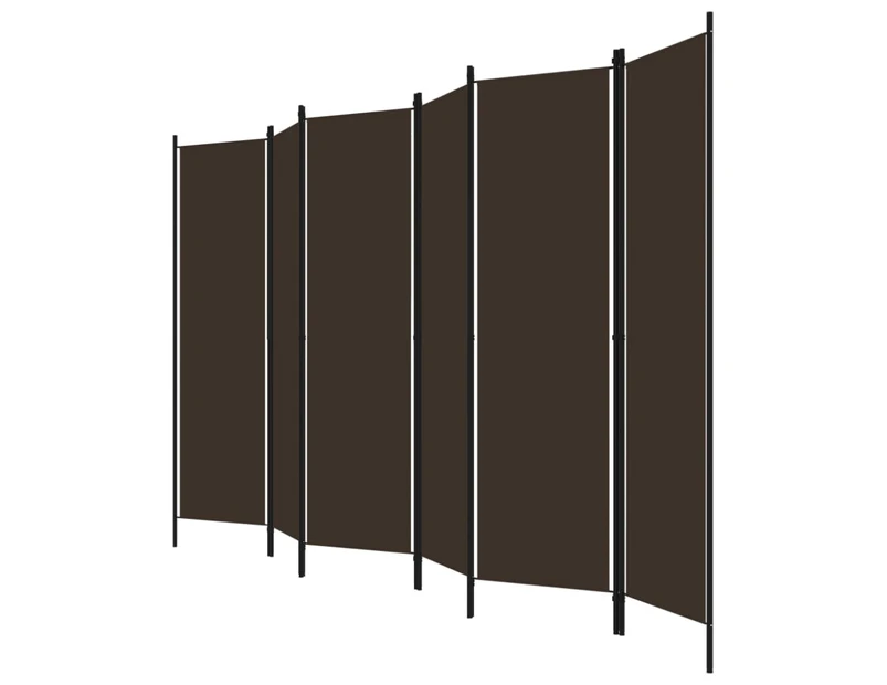 6 Panel Room Divider Privacy Screen Folding Partition Foldable Panels Brown 3m x 1.8m