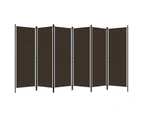 6 Panel Room Divider Privacy Screen Folding Partition Foldable Panels Brown 3m x 1.8m