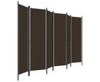 6 Panel Room Divider Privacy Screen Folding Partition Foldable Panels Brown 3m x 1.8m