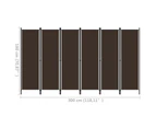 6 Panel Room Divider Privacy Screen Folding Partition Foldable Panels Brown 3m x 1.8m