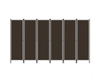 6 Panel Room Divider Privacy Screen Folding Partition Foldable Panels Brown 3m x 1.8m