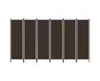 6 Panel Room Divider Privacy Screen Folding Partition Foldable Panels Brown 3m x 1.8m