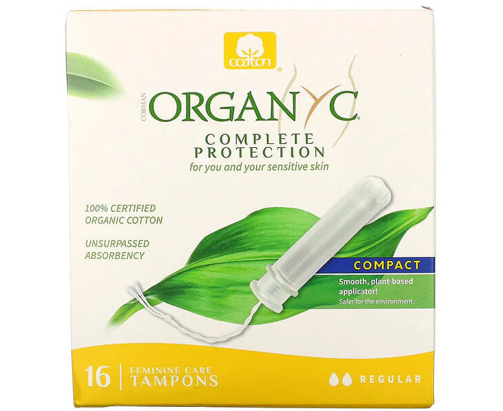 Organic Tampons, Compact, Regular, 16 Tampons