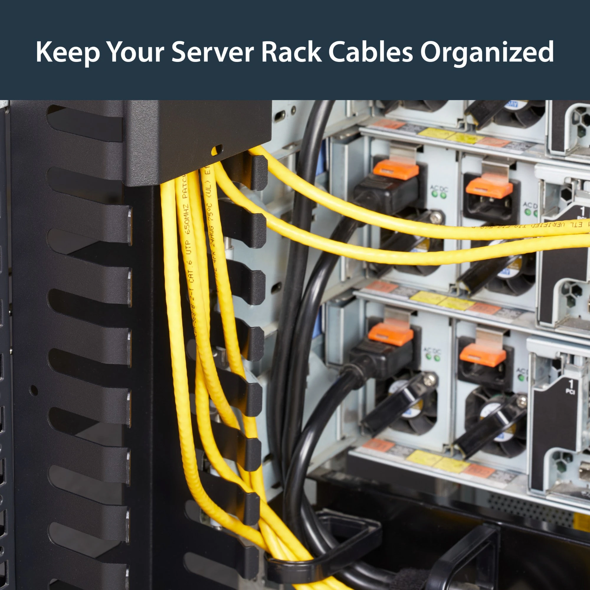 StarTech.com Vertical Cable Organizer with Finger Ducts - 0U - 3 ft.