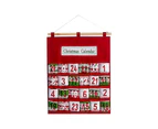 Christmas Advent Calendar Candy Bag Wall Hanging Storage Sack Xmas Decor with 24 Pockets