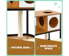All In One Cat Tree Litter Box Enclosure Condo Scratching Post Climber Tower Kitty Play Gym House Pet Furniture Bed Perch Entrance Cabin Toilet Washroom