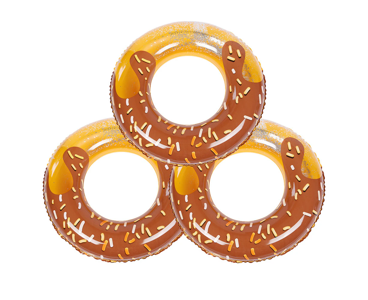 3Pcs Donut Pool Float With Glitters, Funny Pool Ring Toys For Swimming Pool Party,Type: Style2