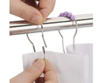 Shower Curtain Hooks Rings, Stainless Steel Shower Curtain Rings and Hooks for Bathroom Shower Rods Curtains-Set of 12Purple