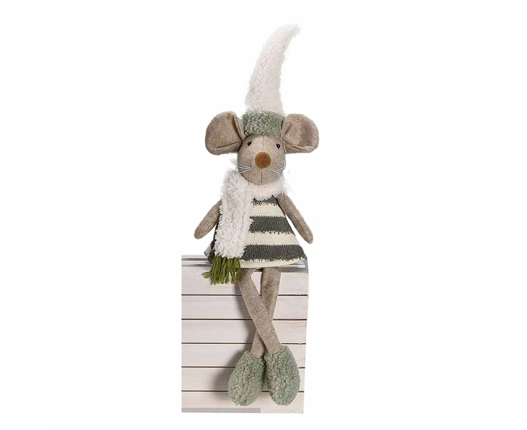 Sitting Mouse with White Scarf