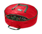 Waterproof Dust-Proof Christmas Wreath Storage Bag - Red