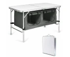 Folding Camping Table Aluminum Portable Outdoor Picnic Storage Organizer Desk