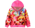 Girls Kids Children Princess Peach Printing Sweatshirts Coats Jackets Hoodies Hooded Tops - A