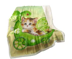 Throws Couples Size: 200cm x 200cm Fun Cats Cute Green Peapod Fairy Kitten