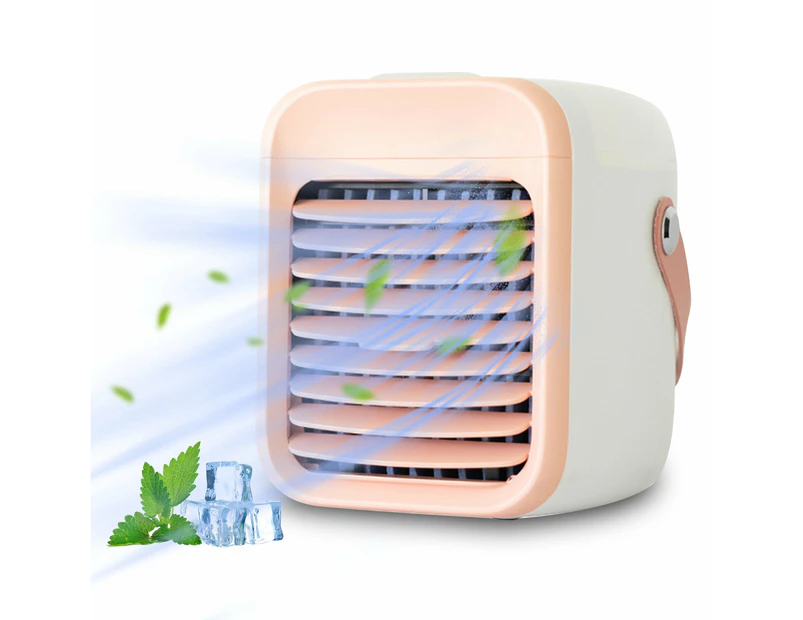 Portable Air Conditioner Rechargeable Air Cooler Fan Air Conditioner Fan with Function Cooling Humidifier Filtration 3 Speeds Colorful Night Light