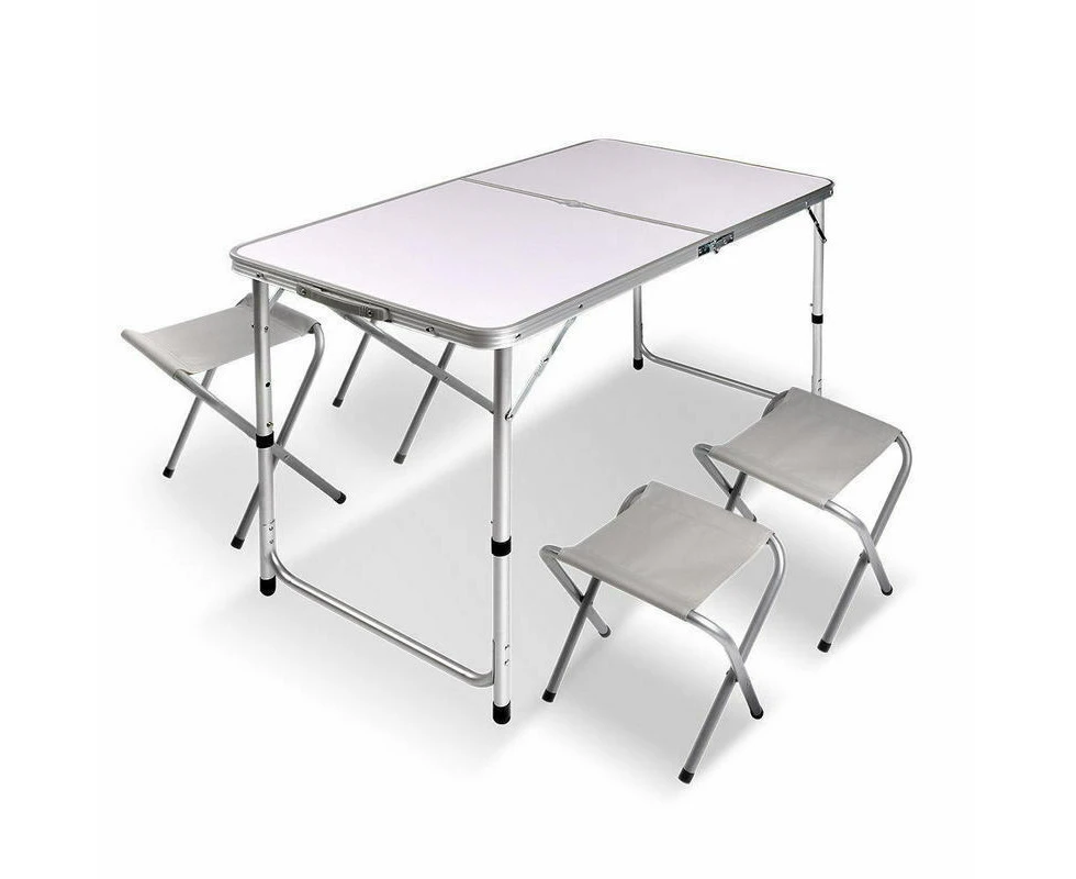 Portable Folding Outdoor Camping Picnic Bbq Table And 4Pcs Chairs Set